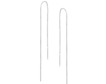 Pendientes de cadena de plata, pendientes de enhebrado pequeños, pendientes de enhebrado, pendientes de cadena fina y vanguardistas, pendientes de cadena de plata, pendientes de enhebrado largos.