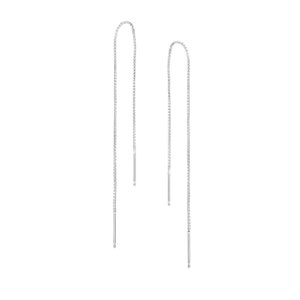Silver Chain Earrings, Tiny Threader Earrings, Threader Earrings Thin Chain Dangle Edgy Earrings, Silver Chain Earrings, Long Ear Threader