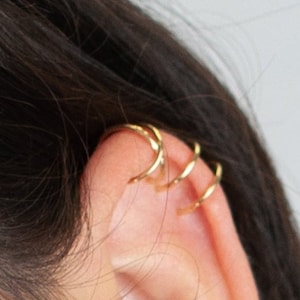 Ear Cuff, No Piercing, Double, Criss Cross, Cartilage, Fake Piercing, Cartilage Ear Cuff, Earrings, Silver Ear Cuff, Fake Helix Piercing