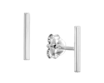 Petite paire de boucles d'oreilles barre en argent sterling 925, boucle d'oreille barre en T, clous d'oreille légers, hypoallergénique, boucles d'oreilles pour femme, cadeau pour elle