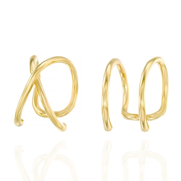 Top Ear Fake Hoop Rings, Clip on Cuffs Set or Single, Curated Ear Pack