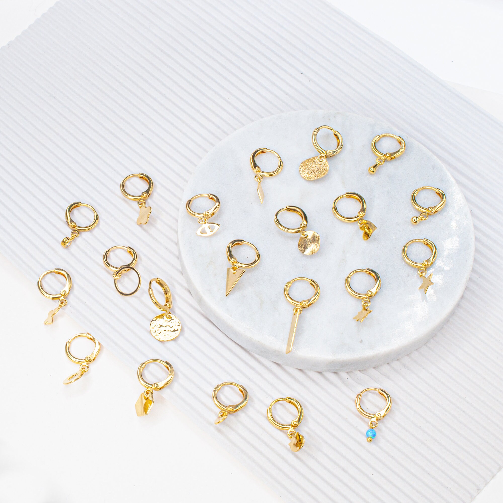 Heart Hoops Earrings, Small Minimalist Earrings, Dainty Hoop