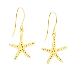 Weihnachtsverkauf Glänzende Goldseestern-Ohrringe, Ozeanohrringe
