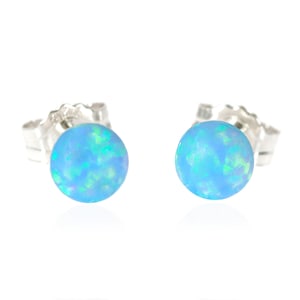 Gemstone Earrings, Opal Stud Earrings, Gift for Her