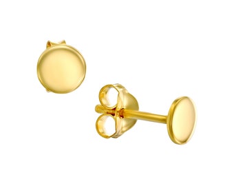 Pendientes pequeños de lunares, pendientes redondos de círculo diminuto, joyería minimalista para ella.