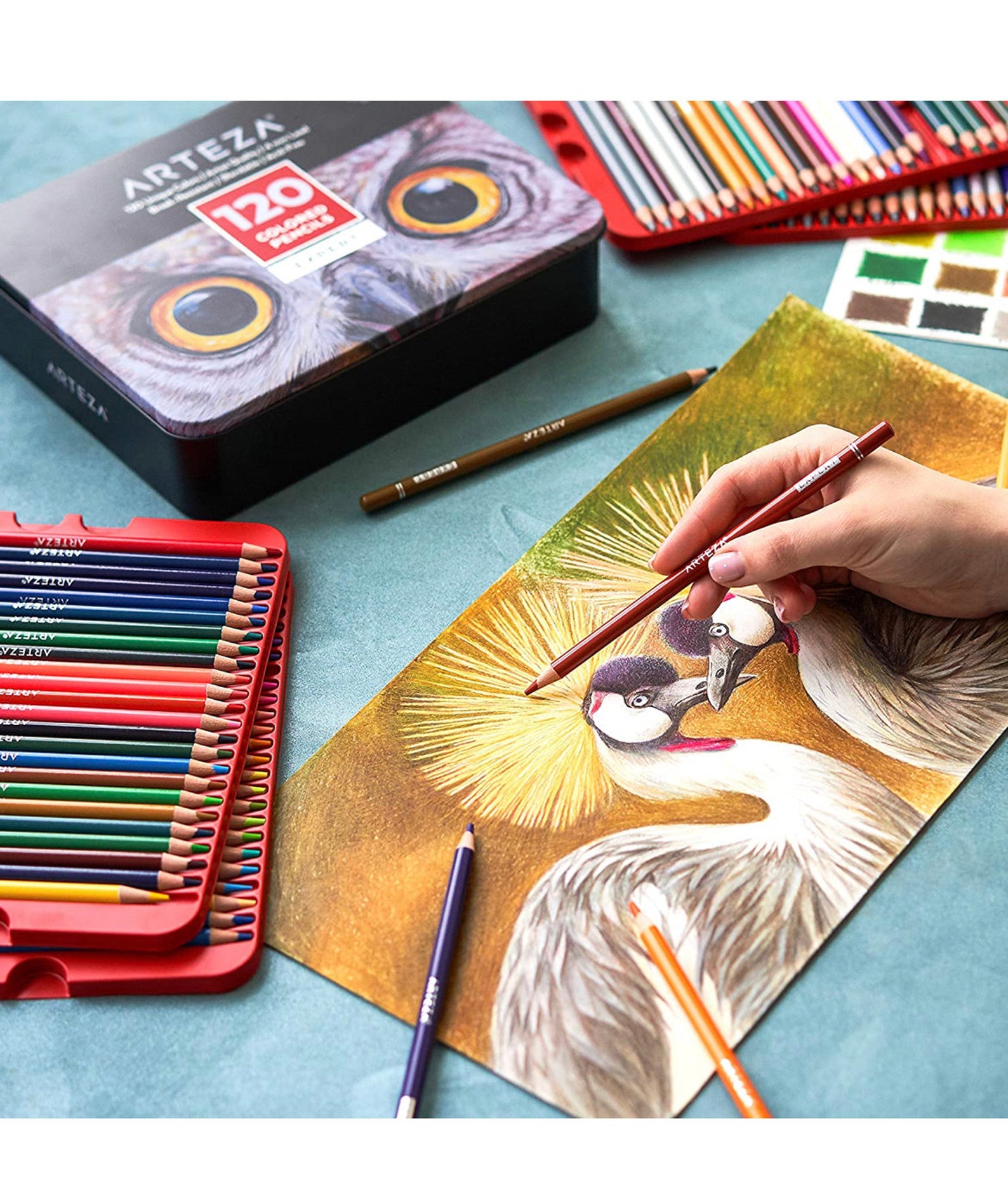 Arteza Professional Colored Pencils Set of 120 Colors Etsy