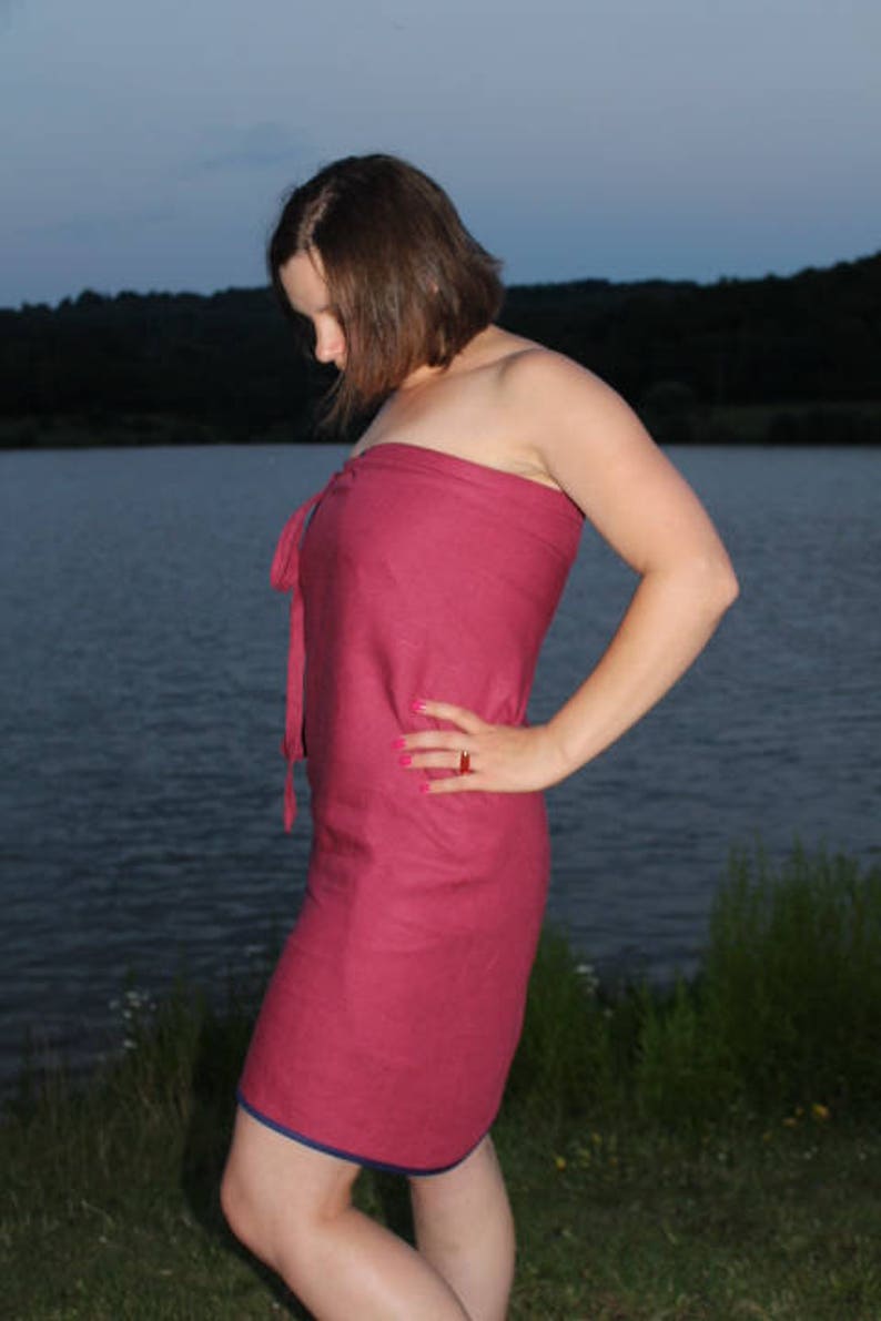 Sauna linen dress sauna dress for woman natural linen bath Etsy