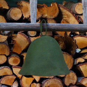 Sauna hat dark moss green ,felted banya hat