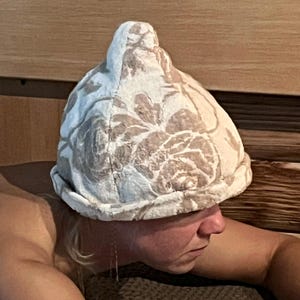 Terry Saunahut, Hut aus Leinen und Baumwolle für die Sauna