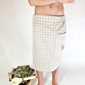 Saunawickeltuch Saunakilt für Männer benutzerdefinierter Name oder Monogrammstickerei