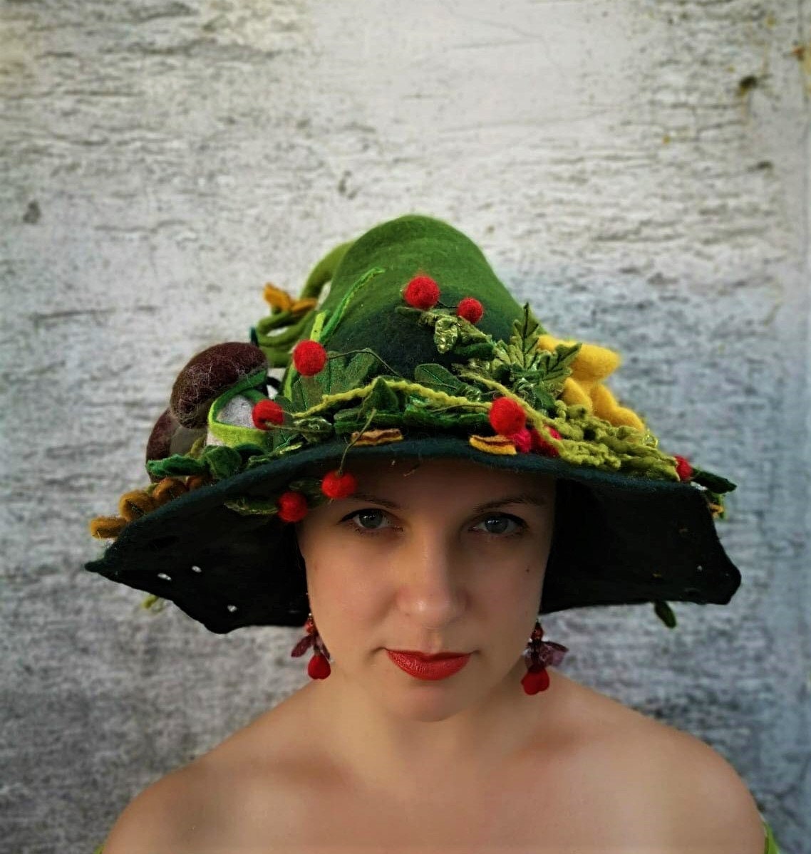 Forest Fairy Hat With Mushrooms and 