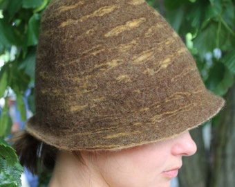 Sauna hat unisex handmade brown gift