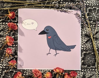 Crow Friend - 8x8 Square Print
