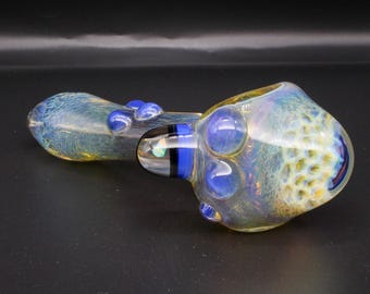 Thick Honeycomb hand pipe / Color changing glass / Opal Marble