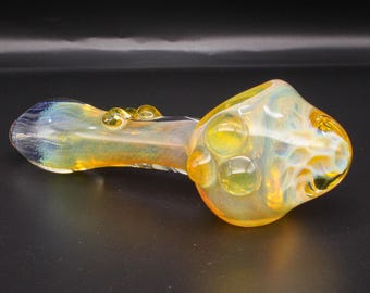 Thick Honeycomb hand pipe / Color changing glass / Glow Glass