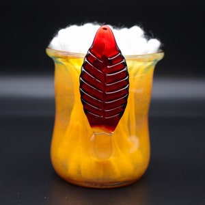 Q-Tip Holder / Heady dab Q-tip holder with marbles and leaf