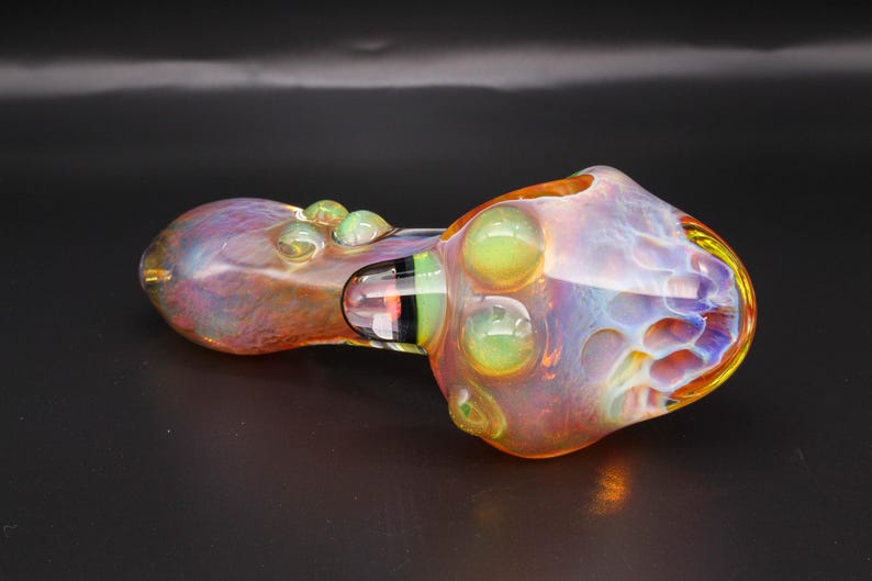 Thick Honeycomb Hand Pipe / Color Changing Glass / Opal Marble - Etsy
