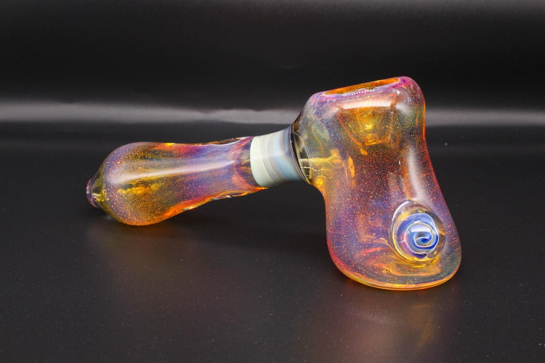 Thick Hammer Hand Pipe / Color Changing Glass / Spiral Implosion Marble ...