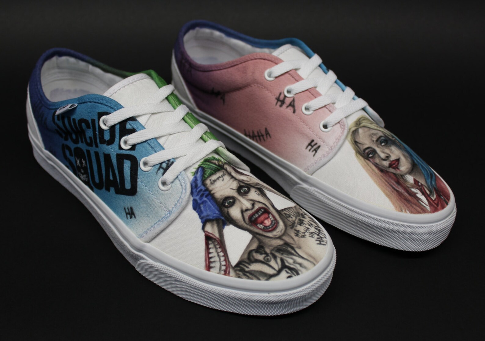 Custom Painted Shoes Vans Suicide Squad Joker & Harley Etsy