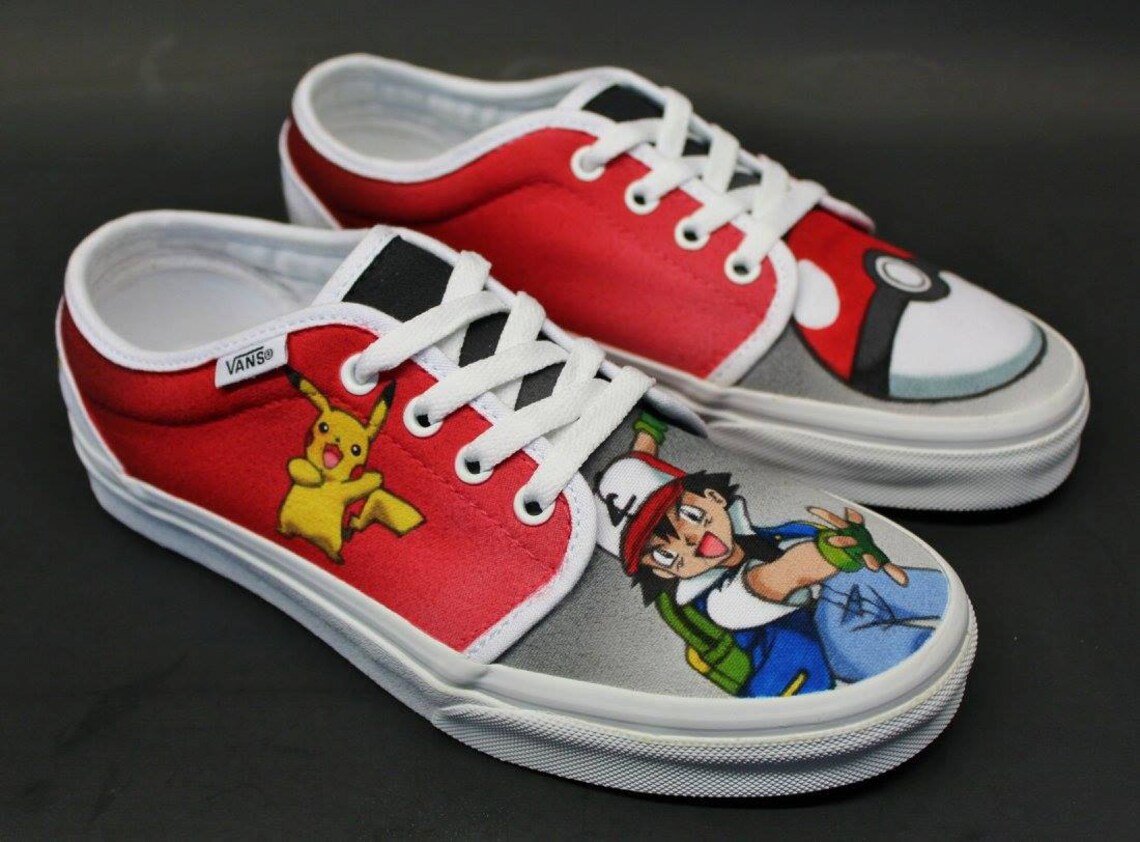 Custom Airbrushed Shoes Vans Pokemon Ash & Pikachu Etsy