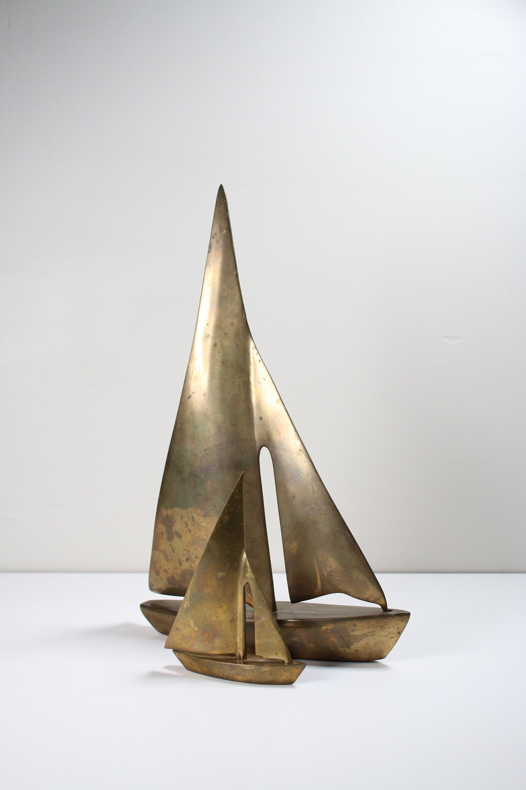 Vintage brass sailboat pair Etsy