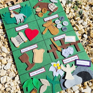 Easter Felt Advent Calendar**Resurrection/Easter Advent/Holy Week/Palm Sunday/Easter Countdown** 12" x 18"
