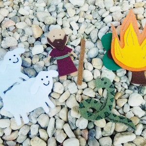 Moses and the Burning Bush Felt Set/Sunday School/Bible Felt Storyboard/Children&#39;s Church
