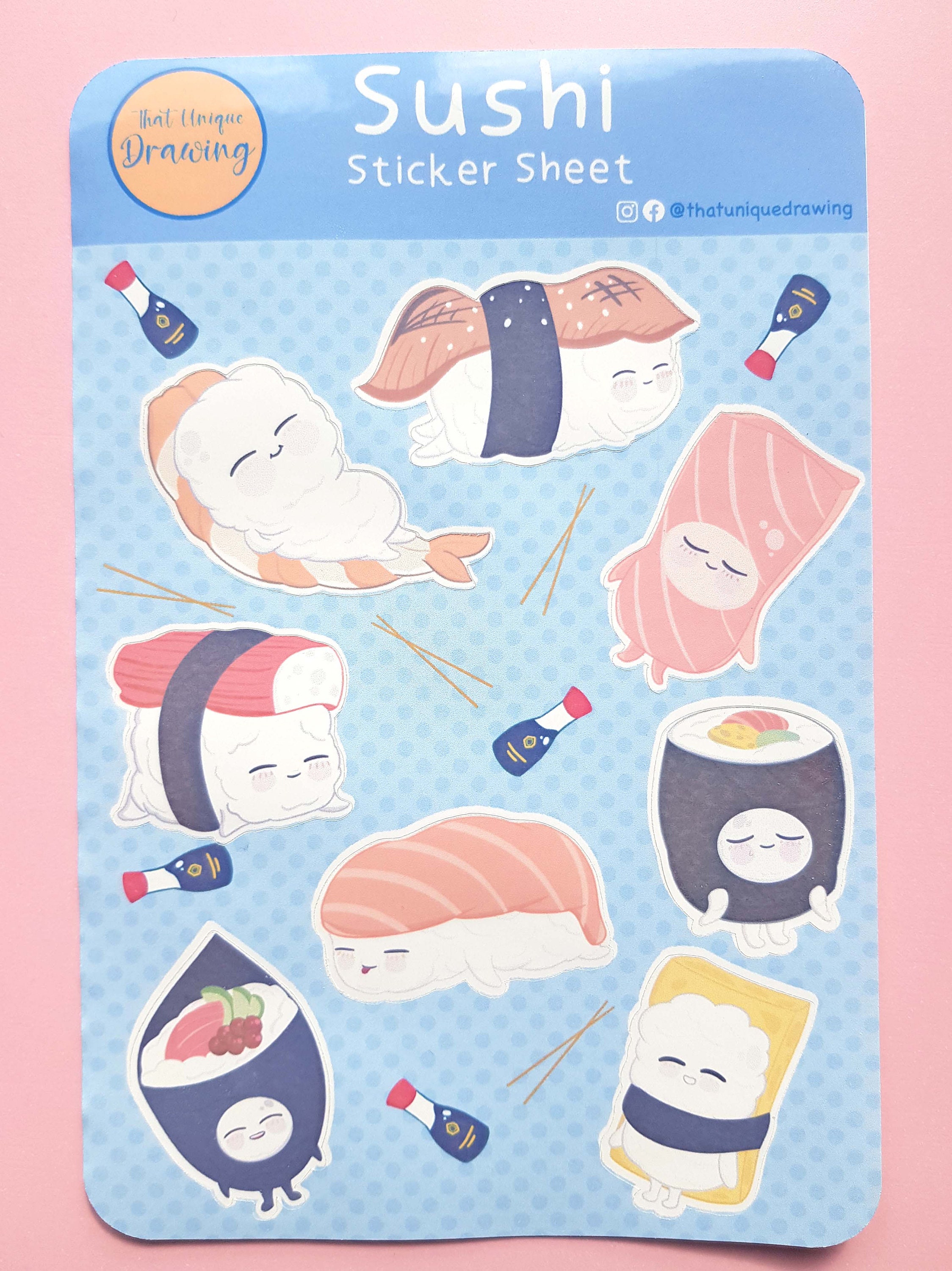 Pegatinas 3D En Relieve De Sushi – Juego De Adhesivos De Comida Kawaii Para Portátiles, Tarjetas Y Manualidades