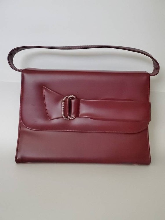 Vintage Burgundy Naturalizer Handbag | Retro 1960… - image 1