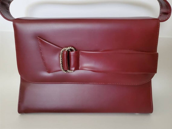 Vintage Burgundy Naturalizer Handbag | Retro 1960… - image 3