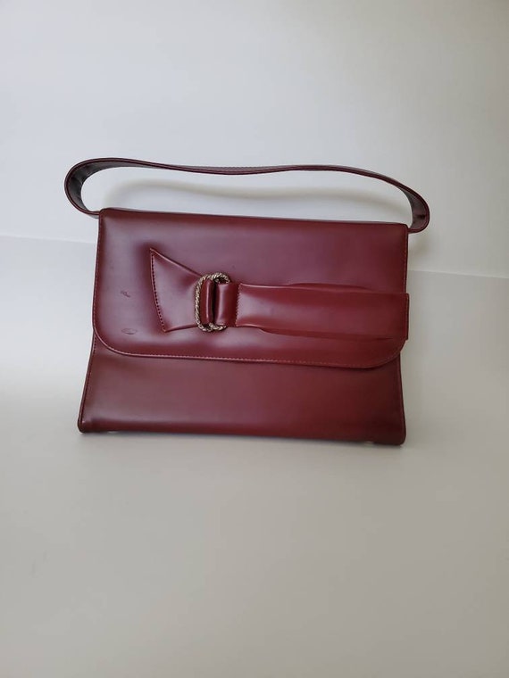 Vintage Burgundy Naturalizer Handbag | Retro 1960… - image 2