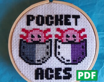 Pocket Aces PDF Cross Stitch Pattern for Instant Download