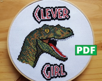 Clever Girl PDF Cross Stitch Pattern for Instant Download