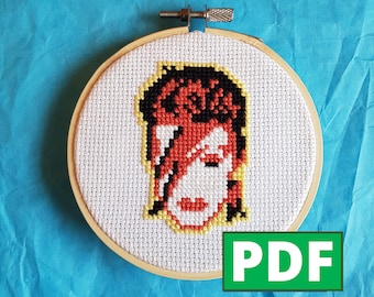 Bowie Cross Stitch Pattern for Instant Download