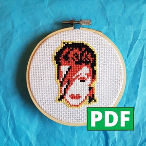 Bowie Cross Stitch Pattern for Instant Download