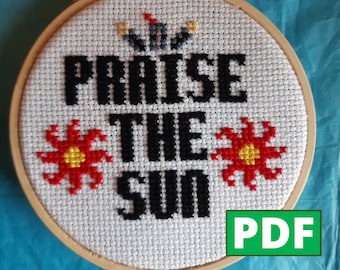 Praise the Sun PDF Cross Stitch Pattern for Instant Download