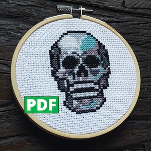 Skull PDF Cross Stitch Pattern for Instant Download