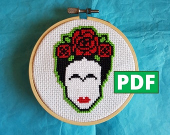 Frida Cross Stitch Pattern for Instant Download