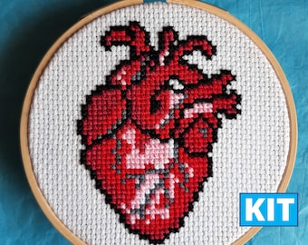 Red Heart Cross Stitch Kit