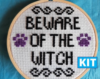 Beware of the Witch Cross Stitch Kit