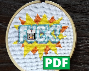 F*cksplosion PDF Cross Stitch Pattern for Instant Download