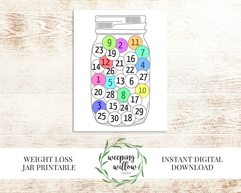 10 20 30lbs Or Kg Weight Loss Jar Printable Weight Loss Etsy UK