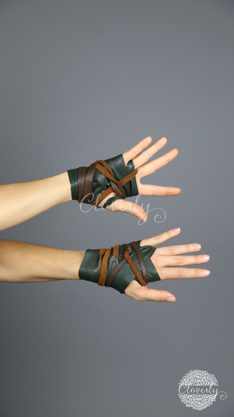 Leather Hand Wraps Wonder Woman Costume Steampunk Daenerys Fingerless Glove Mad Max Game of Thrones Elf Warcraft Cosplay Tribal Halloween