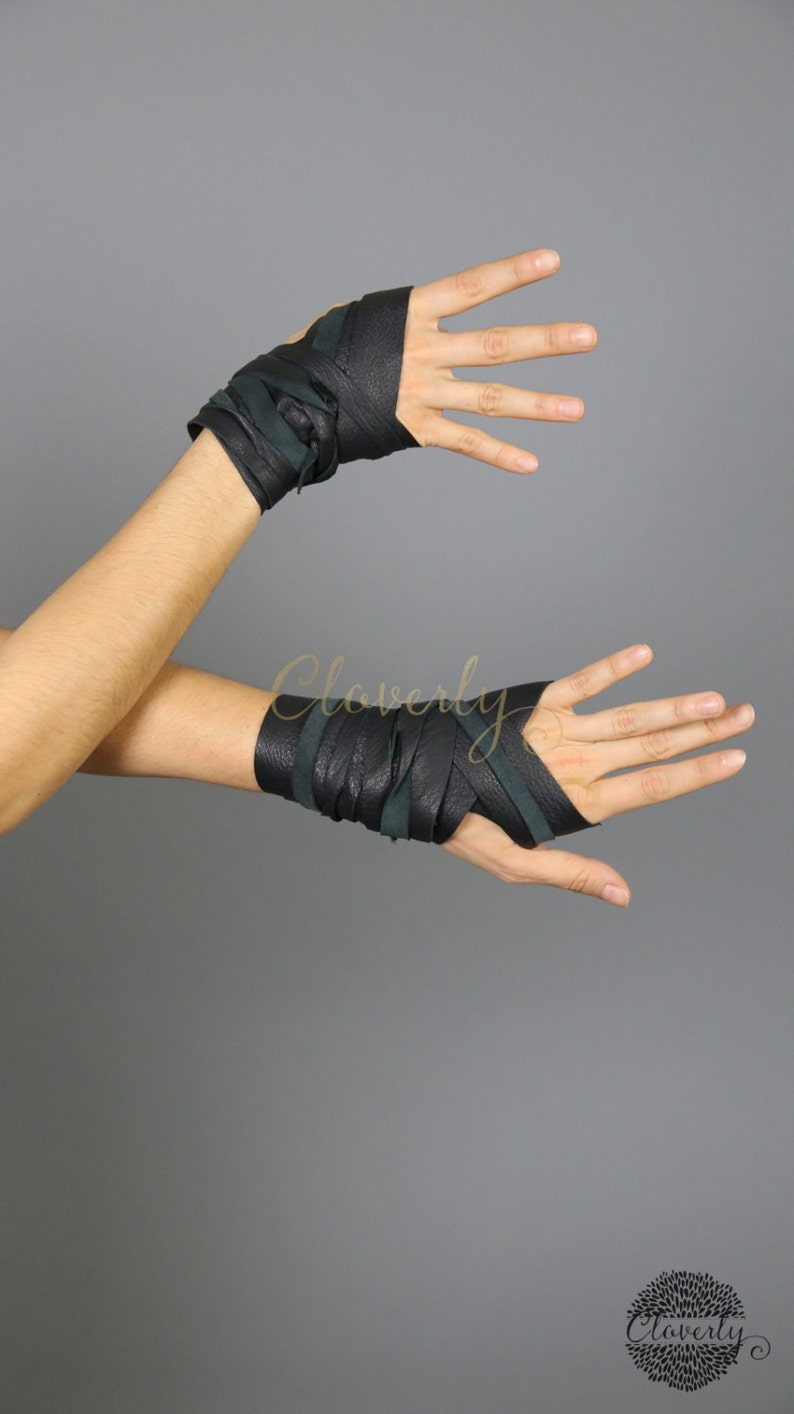 Leather Hand Wraps Wonder Woman Costume Steampunk Daenerys Fingerless Glove Mad Max Game of Thrones Elf Warcraft Cosplay Tribal Halloween