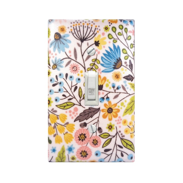 Wildflowers Switch Plate Cover, Botanical Outlet Cover, Nature Nursery Decor