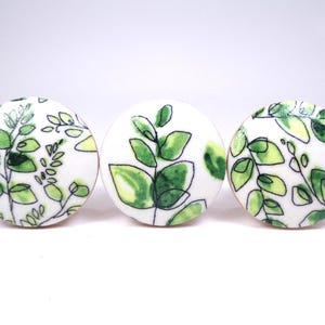 Foliage Leaves Drawer Knobs, Nature Fabric Dresser Knobs, Forest Woodlands Decor