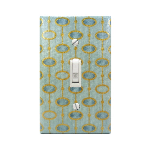 Retro Midcentury Light Switch Cover Fabric Switch Plate Etsy