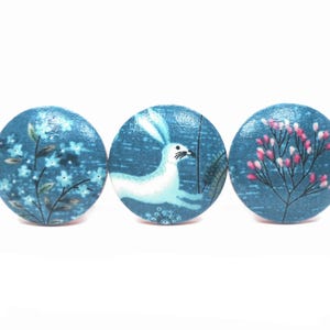 Norwegian Forest Drawer Knobs, Scandi Nature Dresser Pulls, Folk Art Woodlands Decor