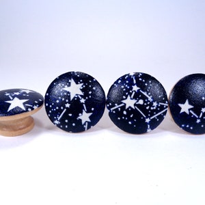 Glow in the Dark Stars Drawer Knobs, Outer Space Fabric Dresser Knobs, Space Nursery Decor, Sets image 1