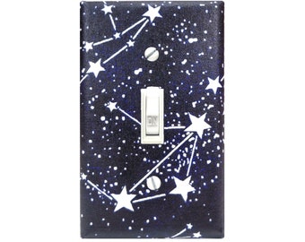 Glow in the Dark Stars Switch Plate, Outer Space Switch Cover, Stars Nursery Decor, Outlet Cover